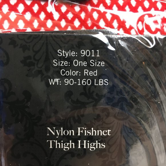 * Leg Ave #9011 Thigh High Red Fishnet NOS NWT - Picture 5 of 8